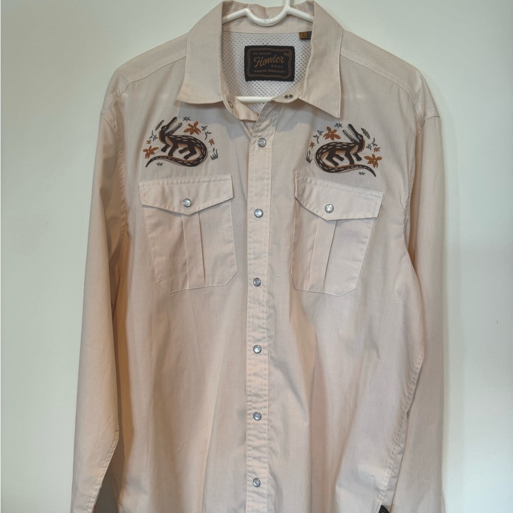 Howler brothers gaucho lazy gators western snap shirt size large